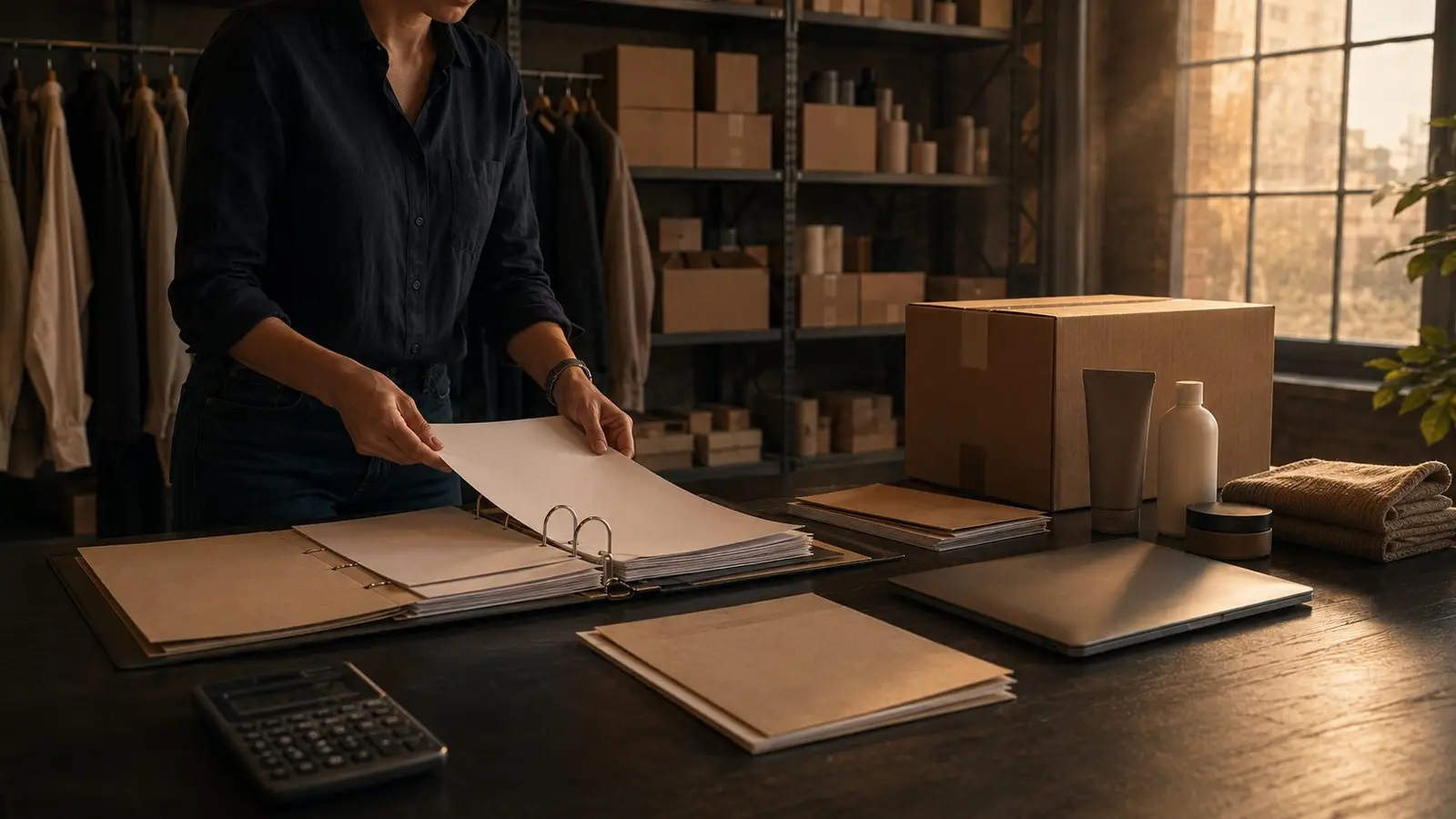 A brand's lender file assembled in binders and folders