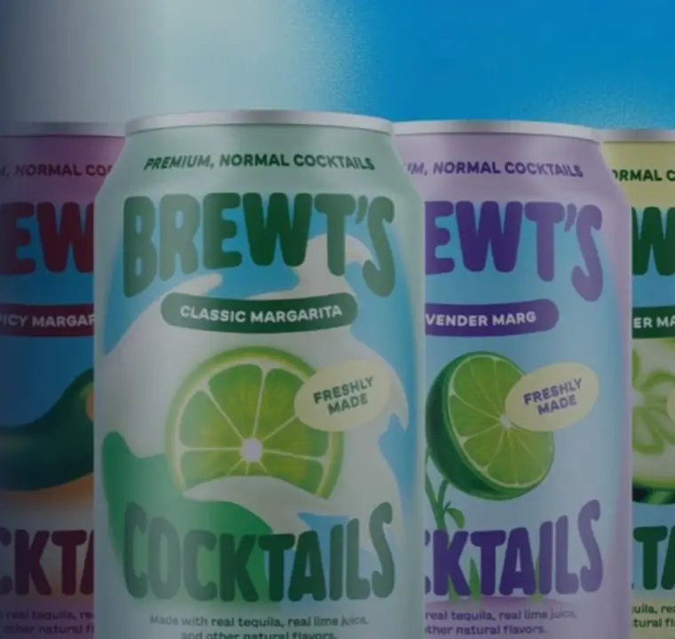 Brewt’s cocktail cans, including Classic Margarita and Lavender Marg